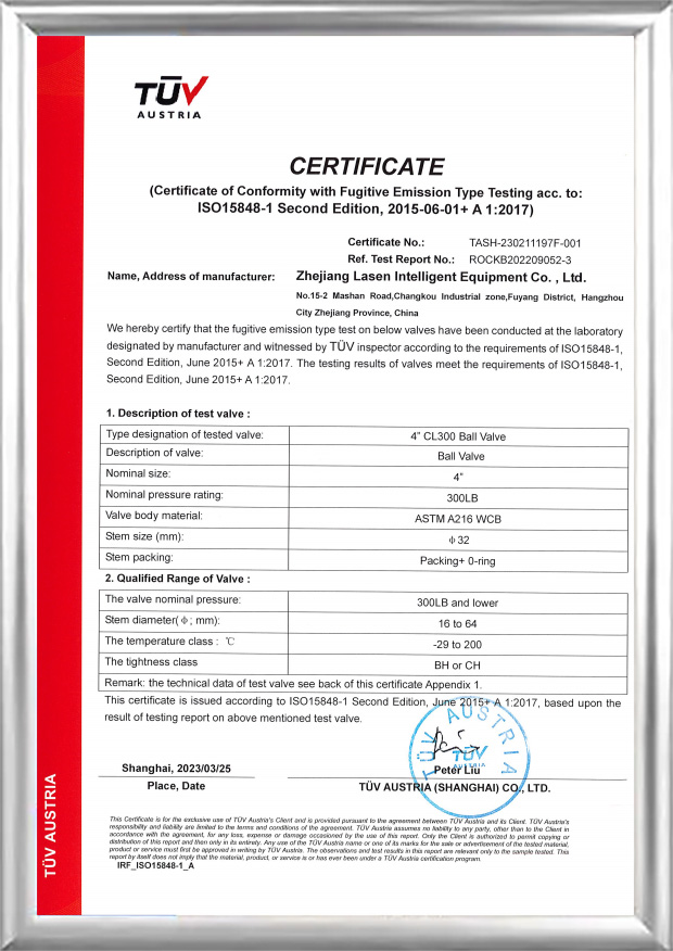 TUV ISO15848 Sertifikası (4